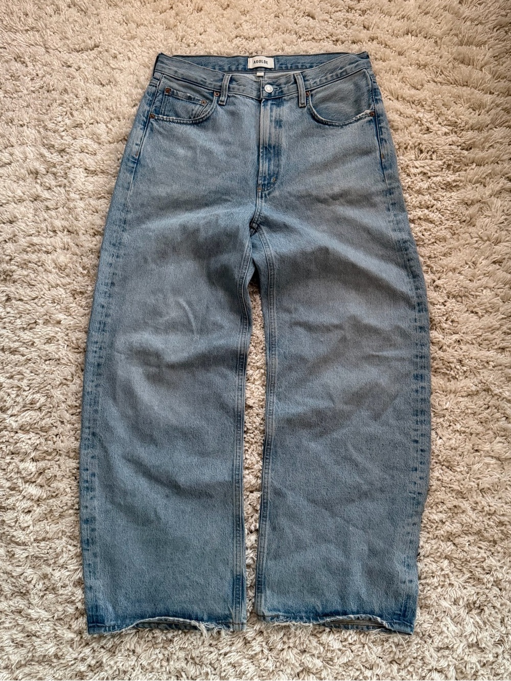 Agolde Light Blue “Low Loose” Wide Leg Jeans
